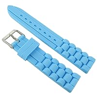 16mm Milano Trendy Silicone Light Blue Waterproof Replacement Watch Band Strap