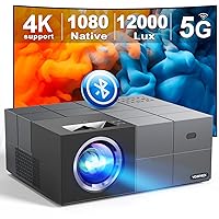 Native 1080P 5G WiFi Bluetooth Projector 4K Support, 12000L 340 ANSI YOWHICK Outdoor Movie Projector with Screen and 300