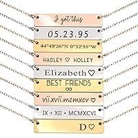 MignonandMignon Customizable Engraved Necklaces for Women Friendship Birthday, Wedding, Graduation Holiday Gifts - 4N