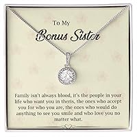 To My Bonus Sister Hope Necklace, Bonus Sister Family Isn't Always Blood Hope Necklace, Necklace For Unbiological Sister Gift, Wedding, Thank You, Bridesmaid, Bridal Shower Gift.