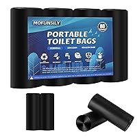 80 Portable Toilet Bags, Thickened Biodegradable 8 Gallon Compostable Camping Toilet Waste Bags for 5 Gallon Bucket Toilet, Leak-Proof Toilet Bags for Outdoor, Hiking, Traveling