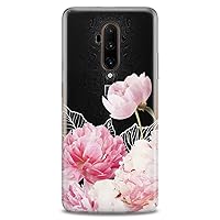TPU Case Compatible for OnePlus 10T 9 Pro 8T 7T 6T N10 200 5G 5T 7 Pro Nord 2 Soft Flowers Peony Luxury Girls Women Design Print Rose Clear Pink Flexible Silicone Slim fit Cute Kawaii Floral