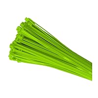 100 x Fluorescent Green Cable Ties 300 x 4.8mm / Extra Strong Zip Tie Wraps