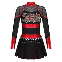 CHICTRY Girls Cheerleading Uniform Dress Cheer Leader Cosplay Outfits Kid School Uniform Costume Dancewear