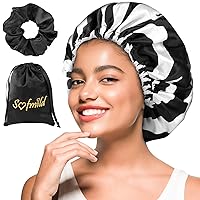 Sofmild Silk Satin Bonnet, Bonnet for Sleeping, Satin Cap for Women Men, Adjustable Sleep Cap