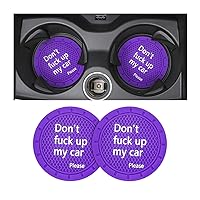 8sanlione 2 Pack Car Cup Holder Coasters, 2.75 Inch Non-Slip PVC Insert Cup Coaster, Anti-Scratch Auto Cup Mats for Women Men, Vehicle Interior Accessories for Car, SUV, Truck (D Deep Purple/2PCS)