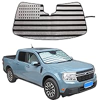 Car Front Windshield Sunshade Compatible with Ford Maverick 2022-2024 Automotive Windshield Sunshades Foldable Reflective Sun Visor for UV Rays and Sun Heat Protection Car USA Flag Pattern Accessories