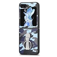 Phone case for Samsung Galaxy Z Flip 5，Loop Shock Resistant Protective case flip Cover, Fashionable Camouflage Style Phone case (for Samsung Z Flip 5,Blue)