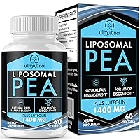 Liposomal Palmitoylethanolamide 1300 MG Plus Luteolin 100 MG, Superior Absorption, Micronized Pea Supplement for Discomfort Management, 60 Softgels