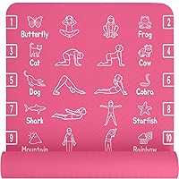 Kids Yoga Mat – Non-Slip Lightweight TPE Exercise Mat – Ideal for Babies, Toddlers, Children, Boys & Girls (Ages 0-12) in Kindergarten, Preschool, School. PVC Free. 6mm Thick. Carry Strap