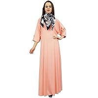 Bimba Designer Summer Wear Boat Neck Dress for Women Maxi Dress with Printed Tassel Scarf