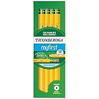 Ticonderoga® Beginners' Elementary Pencils, With Eraser, #2 Lead, Yellow Barrel, Pack Of 12