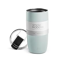 Simple Modern Travel Coffee Mug Tumbler with Flip Lid | Reusable Insulated Stainless Steel Cold Brew Iced Coffee Cup Thermos | Gifts for Women Men Him Her | Voyager Collection | 16oz | Sea Glass Sage