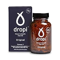 Dropi Omega 3 Fish Oil 500mg (90 Capsules) - Maximum Strength Omega-3s EPA, DHA, Vitamin A & D - Natural & Extra Virgin Cod Liver Oil Supplement for Immune System, Brain Health & Joint Support