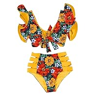 Bikini Underwear for Women Pack Cotton Swim Suits for Women 2024 2 Piece Skirt Bandeau Bikini Set