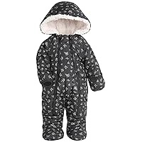 Jessica Simpson Baby Girls’ Winter Snowsuit – Quilted Fleece Lined Pram Jumpsuit – Heavyweight Coveralls for Infants (3-24M)