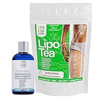 Arnica Coconut Lymphatic Drainage Massage Oil & Liposuction Tea: Lymphatic Drainage Natural Herbal Tea Blend Bundle, for Manual Lymphatic Drainage Massage & Lymph System Recovery