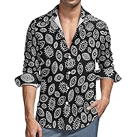 Mens Button Down Long Sleeve Shirts Eyes Seamless Pattern Soft Peach Skin Velvet Beach Shirts with Pocket color20