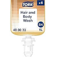 Tork Hair and Body Wash S4, Clean Scent, 6 x 1L, 400033 (formerly 400013)