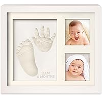 Baby Hand and Footprint Kit - Baby Footprint Kit, Baby Keepsake, Baby Shower Gifts for Mom, Baby Picture Frame for Baby Registry Boys, Girls, Personalized Baby Gifts, Mother's Day Gifts (Alpine White)
