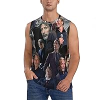 Mads Mikkelsen Tank Top Man's Summer Casual Novelty Polyester Sleeveless Tee Shirts for Men