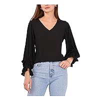 Vince Camuto Women's Bell Sleeve Top Black Size X-Small