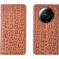 for Xiaomi 12S Ultra Wallet Case with Card Holder Real Leather Cowhide Flip Stand Magnetic Closure Shockproof Cell Phone Cover for Xiaomi 12S Ultra 5G 2022,Brown 1
