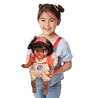 Disney Princess Moana Baby Doll Deluxe with Tiara, Carrier, Plush Friend, Pacifier, Bib & Baby Bottle [Amazon Exclusive]