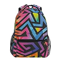 ALAZA Rainbow Geometric Junior High School Bookbag Daypack Laptop Outdoor Backpack
