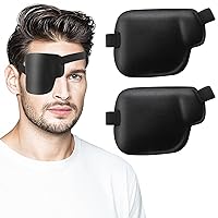 2 Pcs Eye Patches for Adults and Kids, 3D Eye Patch Black Adjustable Eyepatch for Lazy Eye Amblyopia Strabismus and After Surgery(Right Eye)