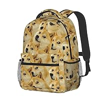 Mr Doge Meme Laptop Backpack Girls Boys Bookbag Cute Fashion Casual Travel Bag Preschool Large Daypack For With Chest Strap Multi-Pocket One Size