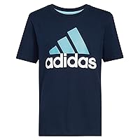 adidas Boys' Big Short Sleeve Cotton Classic 2 Tone Bos Logo T-Shirt