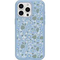 iPhone 15 Pro MAX (Only) Symmetry Series Clear Case - DAWN FLORAL (Blue), snaps to MagSafe, ultra-sleek, raised edges protect camera & screen