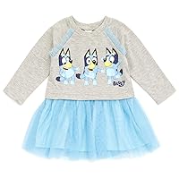 Bluey Girls French Terry Dress Toddler to Big Kid