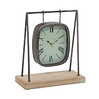 Deco 79 Wood Pendulum Clock with Wood Base, 10