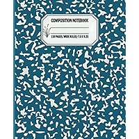 Teal Marble Cover Composition Notebook Wide Ruled 7.5 x 9.25: Perfect for School, Work, or Personal Use