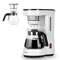 Commercial CHEF Coffee Maker, Drip Coffee Maker with Pour Over Filter, 5 Cup Coffee Maker with 0.75L Water Tank, Brews in 6 Minutes