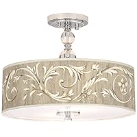 Luxe Country Cottage Ceiling Light Semi-Flush Mount Fixture Chrome Crystal 16