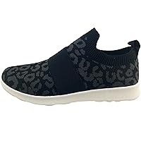 Women's Casual Breathable Fly Knit Textile Leopard Jia Slip-on Sneakers