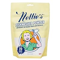 Nellie's Dishwasher Powder - Powerful Grease Removal, Eco-Friendly & Phosphate-Free, Plant-Based Cleaning for Sparkling Dishes - 50 Scoop Pouch