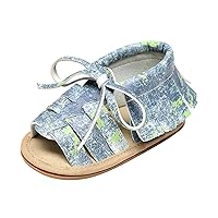 Infant Boys Girls Open Toe Camouflage Tie Dye Tassels Shoes First Walkers Shoes Summer Toddler Flat Slide Sandals Youth
