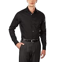 Calvin Klein Men's Dress Shirt Regular Fit Non Iron Herringbone French Cuff