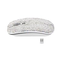 Bling Dazzling 2.4GHz Wireless Mouse Covered with Rhinestone Crystal, Slim Mouse with USB Receiver, Compatible with Notebook, PC, Laptop, Computer, MacBook,Great Gift idea for Her