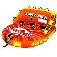 Airhowowaqsp Super Sofa Towable Tubes for Boating 1-3 Person,Tubes for Boats,Inflatable Pull Boats/Boat Tube/Water Tube,Front&Back Tow Points with Heavy-Duty Thick Nylon Cover for Water Sports