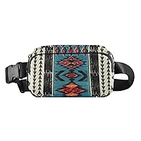 Ethnic Tribal Aztec Geometric Fanny Pack for Women Men Belt Bag Crossbody Waist Pouch Waterproof Everywhere Purse Fashion Sling Bag for Running Hiking Walking Travel