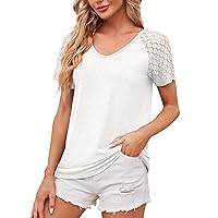 Women's Fashion Sexy Spring and Summer New Popular Spliced Mesh Short-Sleeved Tops Solid Color Casual Shirt, S-2XL