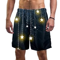 Yuzheng Men's Board Shorts Swimwear Beach Shorts Trunks Star Decoration Lights