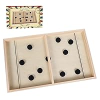 Sling Puck Game, Wooden Table Hockey Game for 2-4 Players, Tabletop Slingshot Game, Foosball Battle Winner Board Game, Perfect for Kids and Family Bonding Time, Birthday Gift Idea
