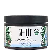 Raw Cold Pressed Coconut Oil for Hair, Skin, Face & Body | Relaxing Massage Oil | Fragrance Free, 12 oz for Women Men & Baby