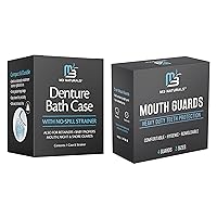 M3 Naturals Denture Bath Case with Mouth Guard Bundle